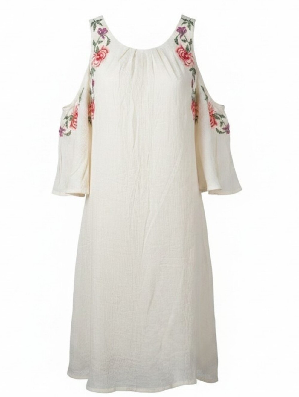 ALTER’D STATE | Boho Embroidered Cold Shoulder Bell Sleeve Cottagecore Dress | M